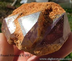 Amethyst crystal found at jacksons crossroads feb. 04, 2012.